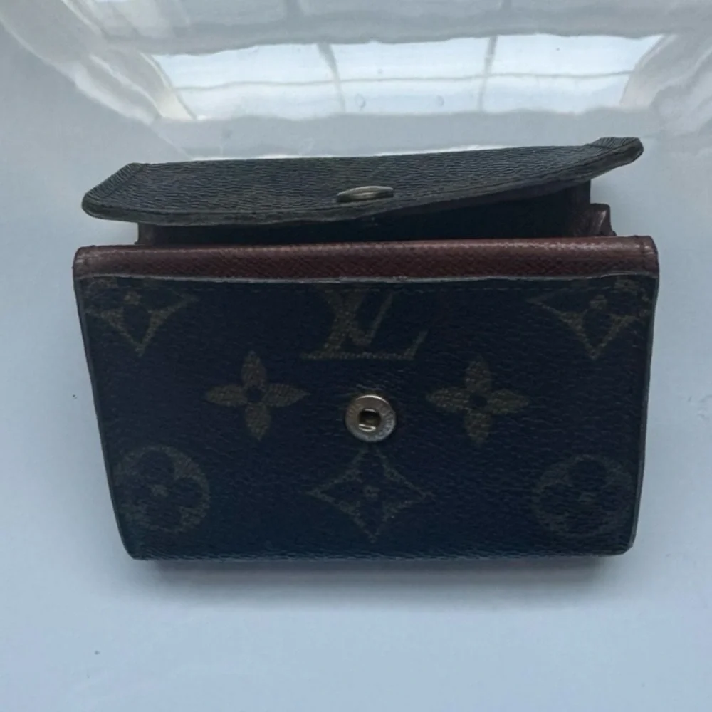 Louis Vuitton Monogram Wallet Brown LV Coin Elise Bifold Mini Wallet Compact
